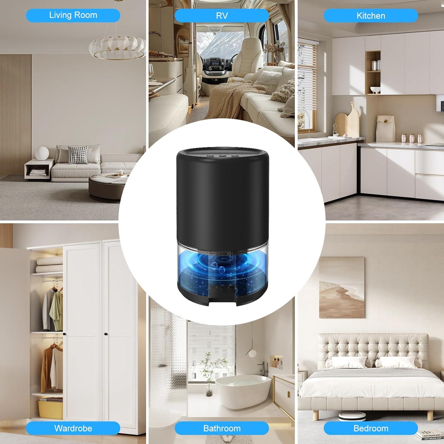 image:imageDeshumidificateur d air Electrique Dshumidificateurs Silencieux dshumidificateur de pice conomie dnergie arrt automatique dshumidificateur de soussol NoirNoir