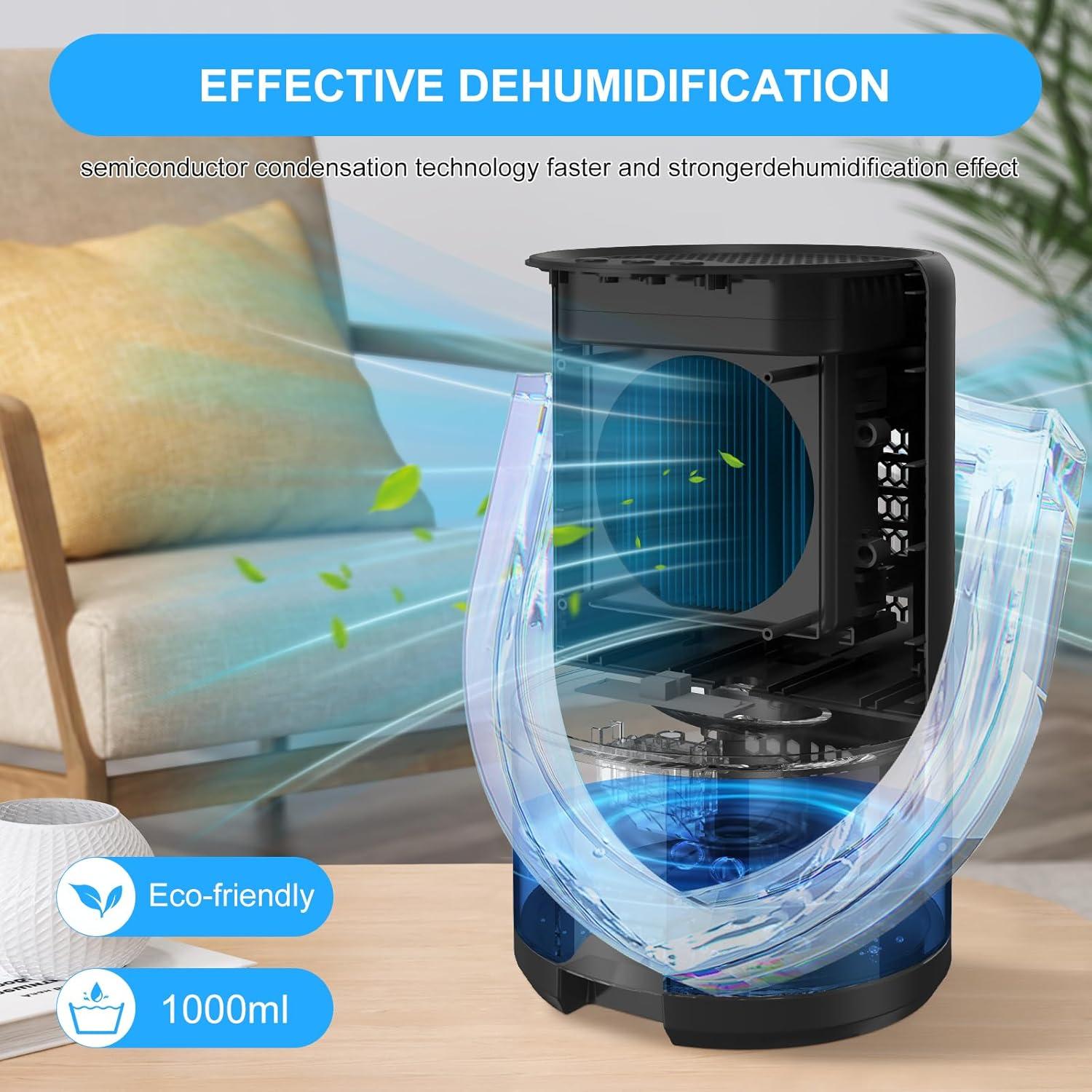 image:imageDeshumidificateur d air Electrique Dshumidificateurs Silencieux dshumidificateur de pice conomie dnergie arrt automatique dshumidificateur de soussol NoirNoir