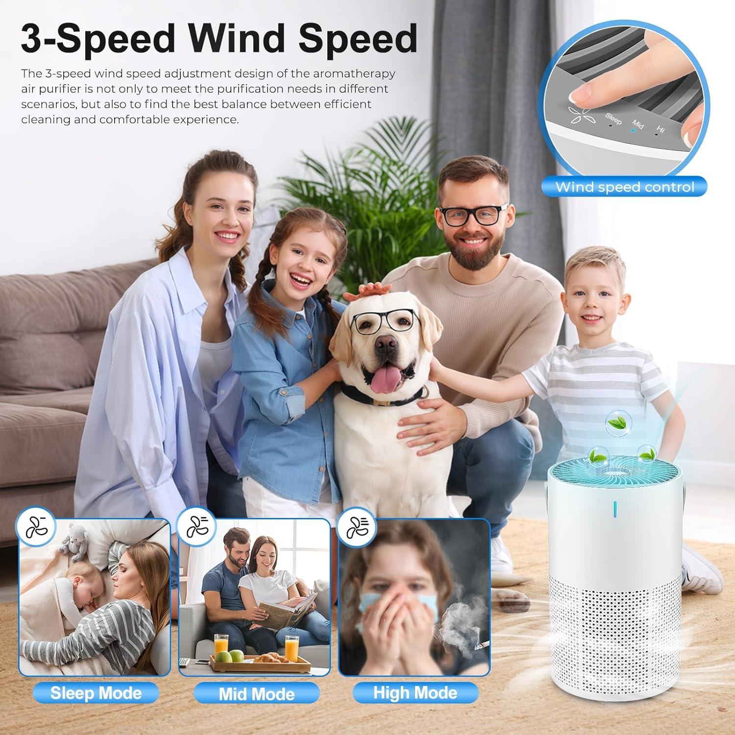 image:imagePurificateur dairAir purifierPurificateur dair hepaPurificateur airAir Purifier HEPAavec ponge dAromathrapie3 VitessesCapteur Intelligentpour limine Pollen Fume Poils dAnimaux