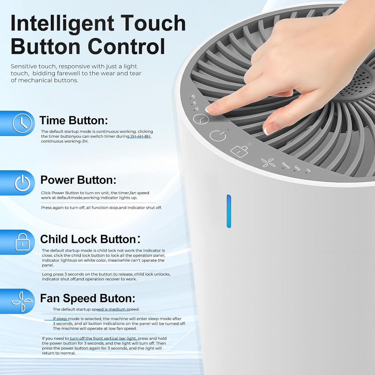 image:imagePurificateur dairAir purifierPurificateur dair hepaPurificateur airAir Purifier HEPAavec ponge dAromathrapie3 VitessesCapteur Intelligentpour limine Pollen Fume Poils dAnimaux