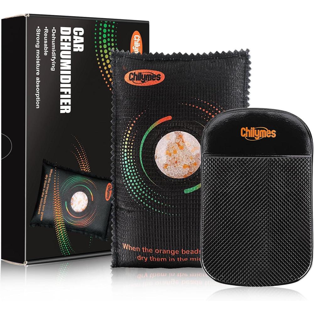 image:imageAbsorbeur DhumiditDshumidificateur Voiture Rutilisable 300g Avec Fentre Indicatrice et Tapis AntiDrapant Gel de Silice Deshumidificateur pour Maison Armoire Tiroir Utilisation la Maison1 X 300g