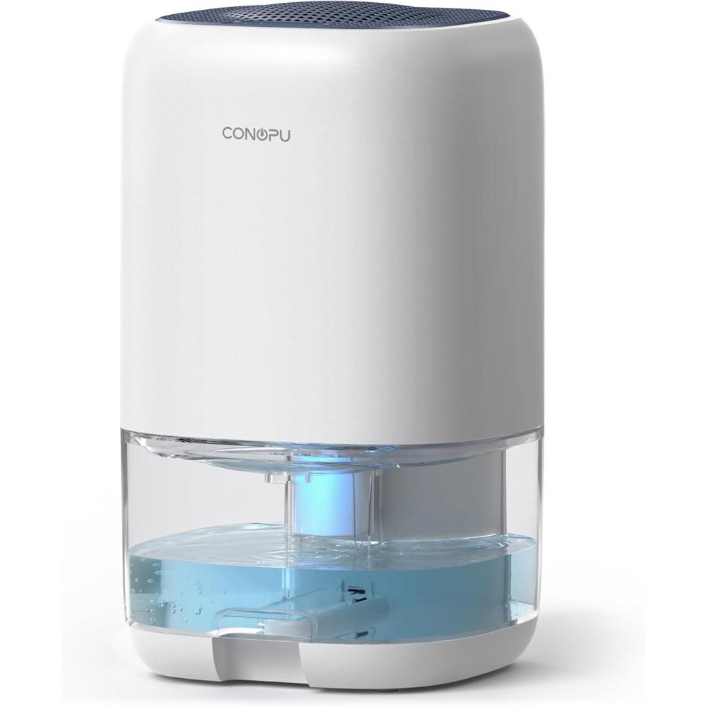 image:imageCONOPU Deshumidificateur d air Deshumidificateurs la Maison Arrt Automatique et Lumire LED Colore Portable et Ultra Silencieux Chambre Bains Armoire WhiteWhite Blue