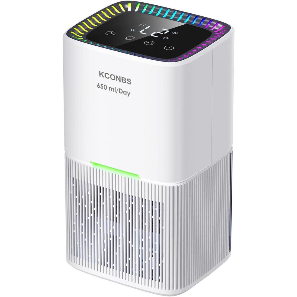 image:imageDeshumidificateur d Air 18 L Dshumidificateur Electrique Silencieux Avec DgivrageArrt Automatique LED Color Minuterie cran LCD Tactile 500 mlJourPour Bain ChambreArmoire650 mlJour