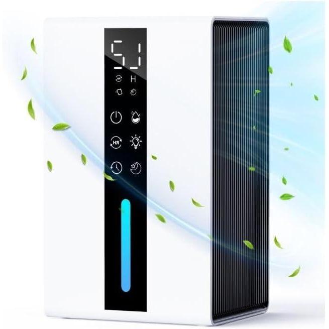 image:imageDeshumidificateur d Air Grand Rservoir 25L Deshumidificateur Electrique 3 Vitesses ampamp 2 Modes AutoNuit AutoArrt ampamp Dgivrage Minuterie 48H ampamp LED 7 Couleurs idal pour ChambreSalle de Bains1800ML