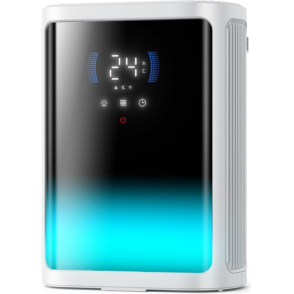 image:imageDeshumidificateur d air 3000ML Dshumidificateurs Electrique Anti Moisissure Dtection ThermiqueDconglation Intelligent HD FullPane Silencieux Minuterie pour Bain Chambre Armoire 860MLday860MLday