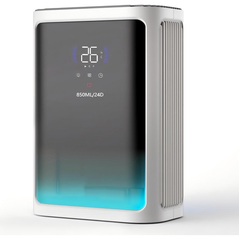 image:imageDeshumidificateur d air 3000ML Dshumidificateurs Electrique Anti Moisissure Dtection ThermiqueDconglation Intelligent HD FullPane Silencieux Minuterie pour Bain Chambre Armoire 860MLday850MLday