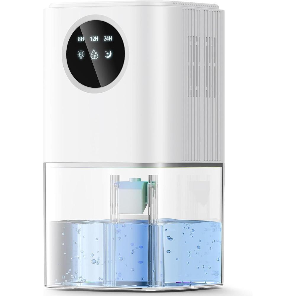 image:imageDeshumidificateur dAir 50150m Deshumidificateur lectrique Compact avec Rservoir 3L cran Tactile Contrle Intelligent de lHumidit 3080 Silencieux pour Maison Cave Bureau 18LJourBlanc et Noir