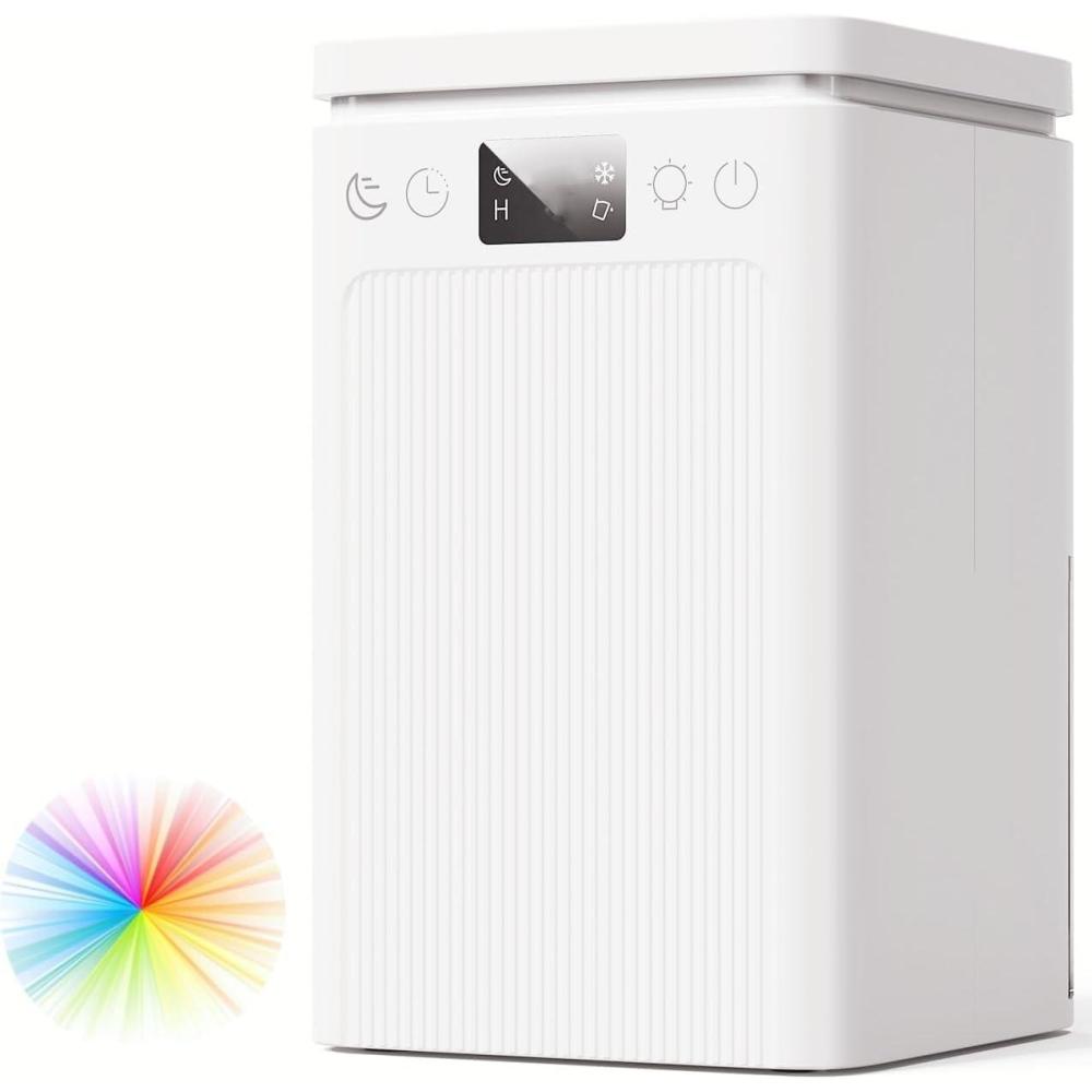 image:imageDshumidificateur d air 22LElectrique Portable Arrt Automatique Minuterie 6810hdshumidification EfficaceSilencieuxRsistance La Moisissure7 LED CouleurChambreBain Blanc UltraBlanc Ultra