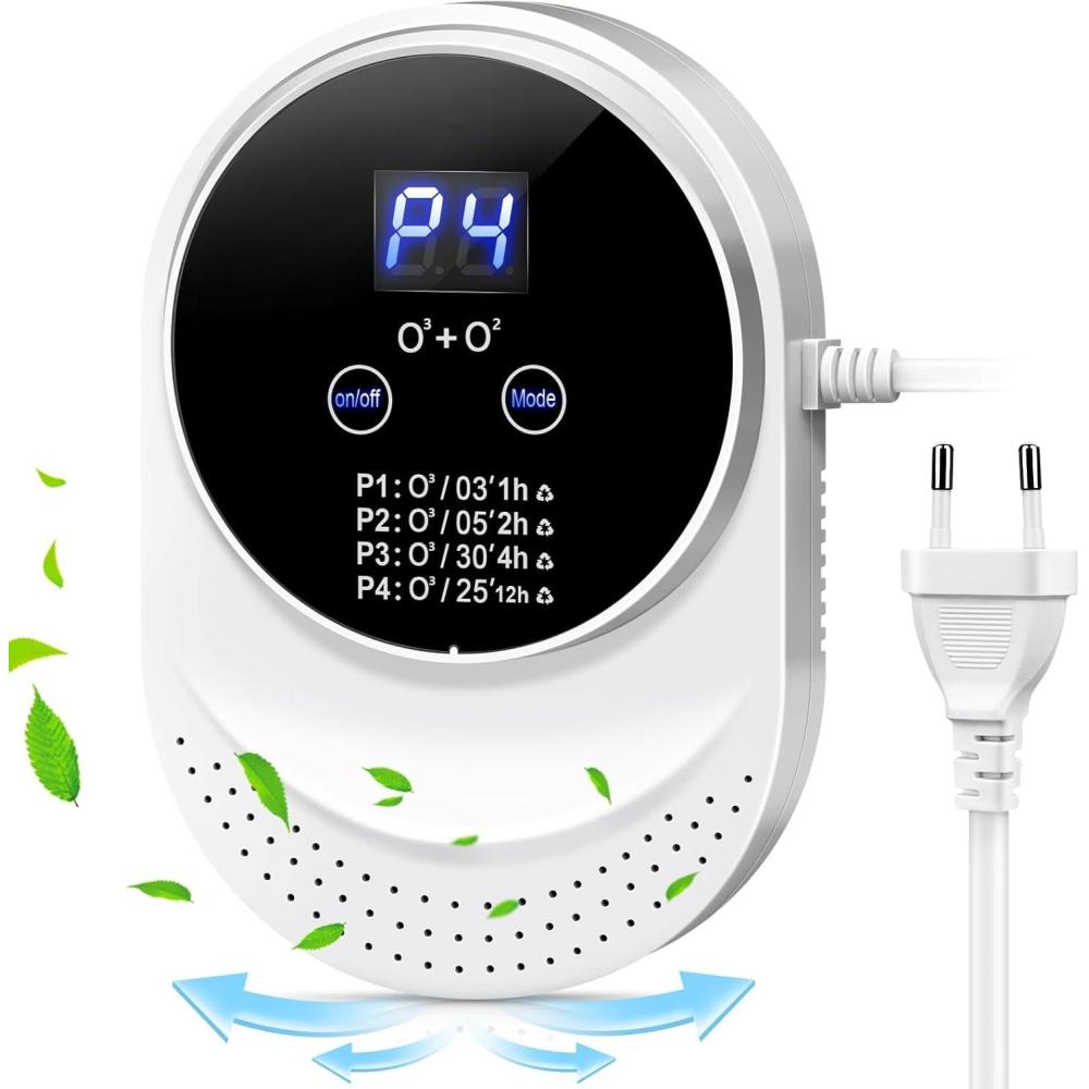 image:imageICARE Gnrateur dozone Purificateur dair Gnrateur dion Ngatif Strilisateur dodeurs Ioniseur dair pour Chambre Salle de Bain Cuisine Animaux Domestiques Formaldhyde Odeur VoitureBlancQuatre Modes