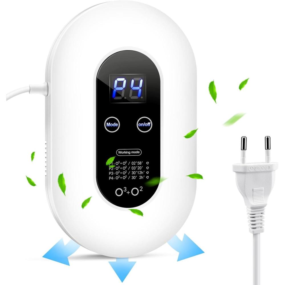 image:imageICARE Gnrateur dozone Purificateur dair Gnrateur dion Ngatif Strilisateur dodeurs Ioniseur dair pour Chambre Salle de Bain Cuisine Animaux Domestiques Formaldhyde Odeur VoitureBlancQuatre Modes1