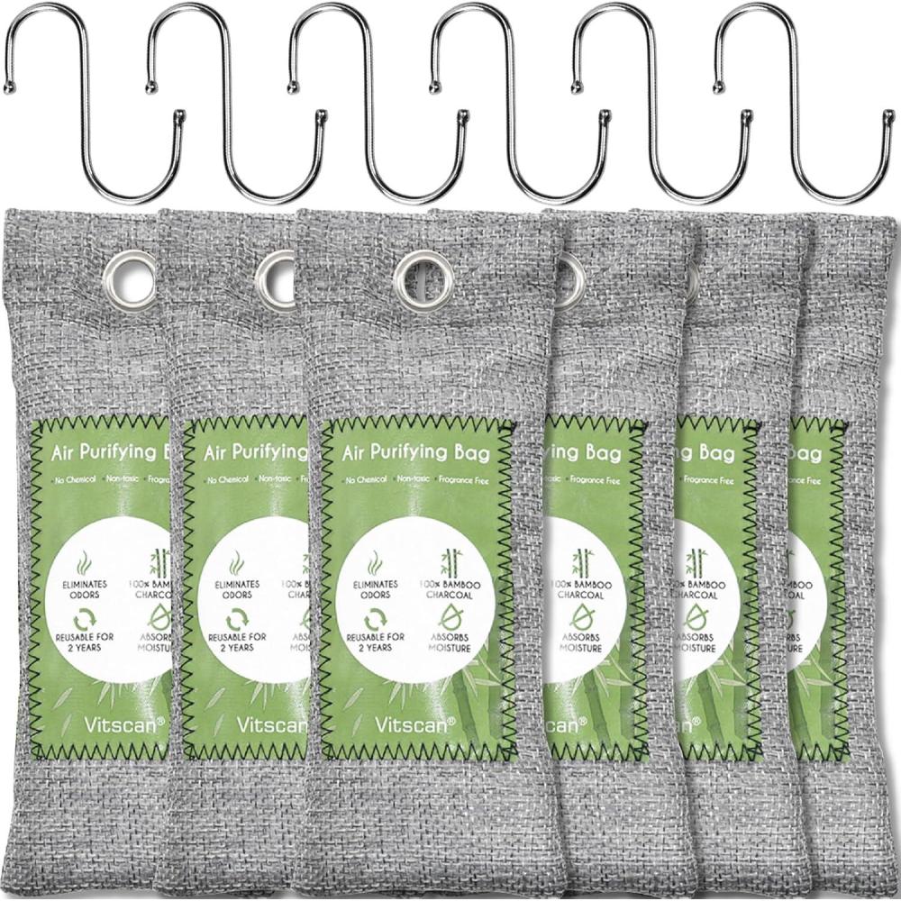 image:imageLot de 8 sacs purificateurs dair au charbon de bambou absorbent les odeurs absorbent lhumidit dodorant naturel pour voiture dsodorisant pour chaussures liminateurs dodeurs pour la maisonValuable 6 Pack