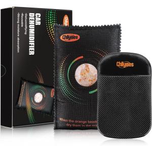 Absorbeur D&rsquo;humidité,Déshumidificateur Voiture Réutilisable 300g Avec Fenêtre Indicatrice et Tapis Anti-Dérapant Gel de Silice Deshumidificateur pour Maison, Armoire, Tiroir Utilisation à la Maison(1 X 300g)