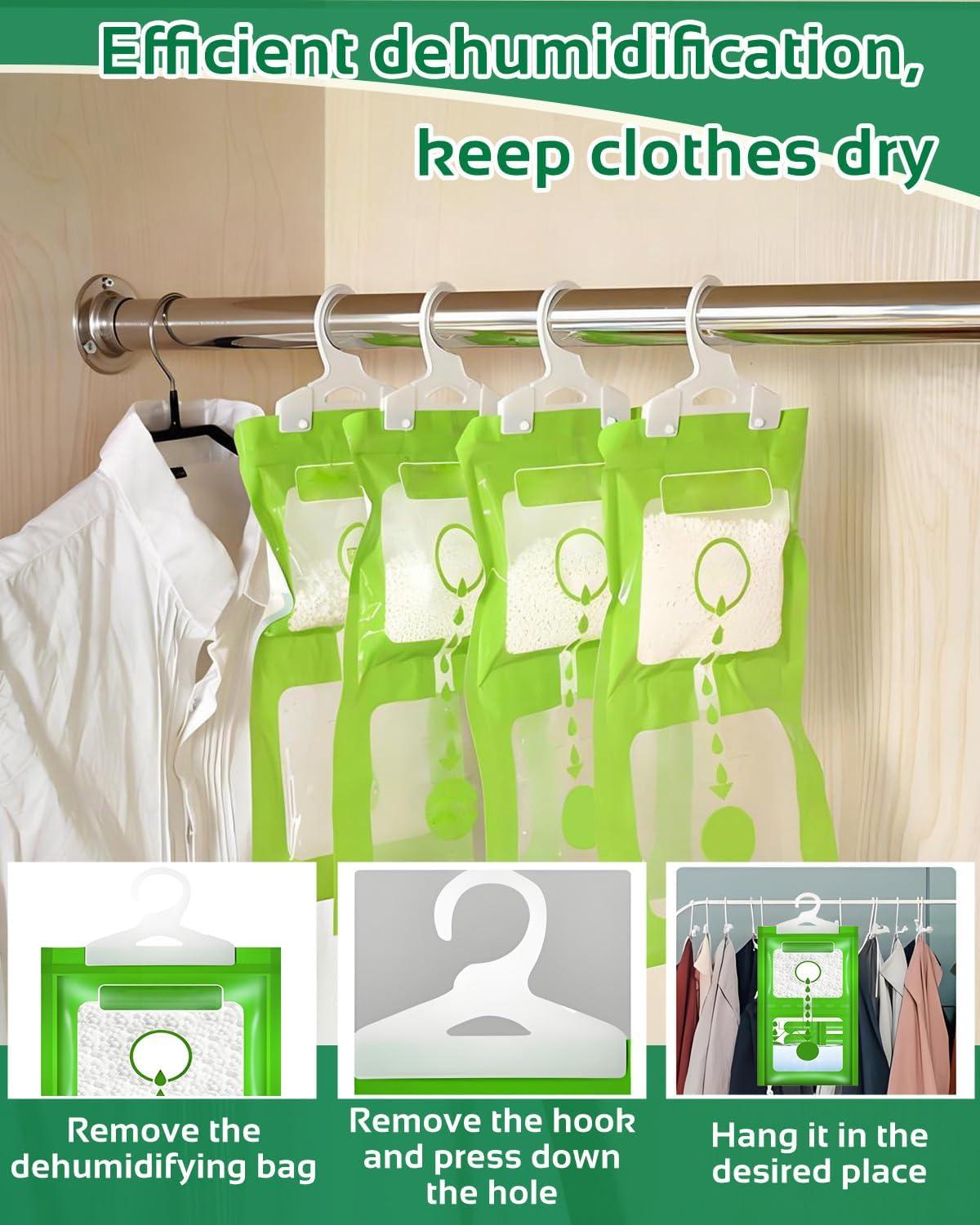 image:image10 Pcs sacs dshumidificateurs sacs dshumidificateurs suspendre absorbeurs dhumidit agents antihumidit pour armoires et placardsVert