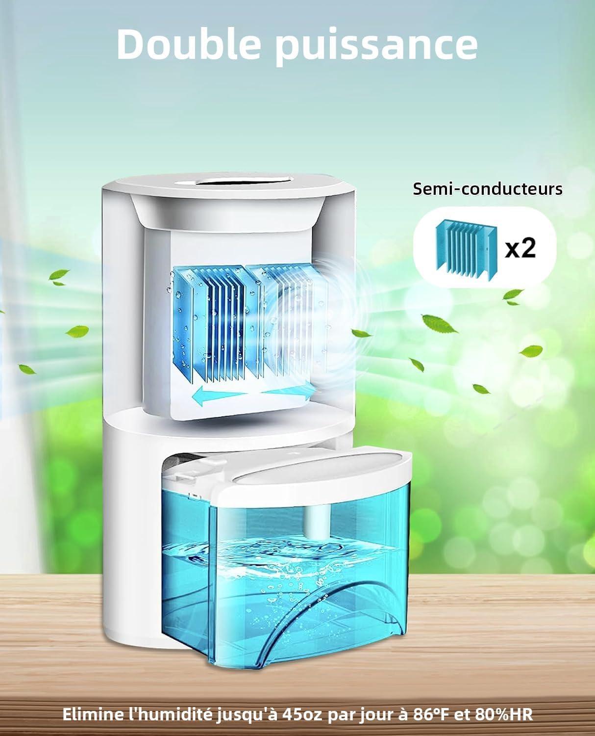 image:imageDeshumidificateur d Air 2000mlDshumidificateur lectrique Compact et Silencieux pour Chambre Coucher Avec 7 Couleurs de Lumire pour Chambre Armoire de Salle de Bain RV CuisineVertVert