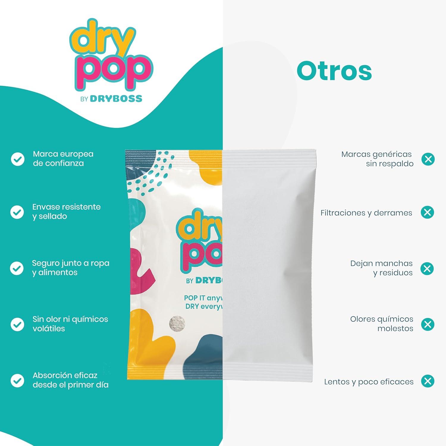 image:imagePack 18 Sachets AntiHumidit Tiroirs Dshumidificateur DRYPOP 20G Absorbeur DHumidit Sr Et Compact Pour Armoires Placards Caves Chambres Salle De Bain Voitures Et Caravanes