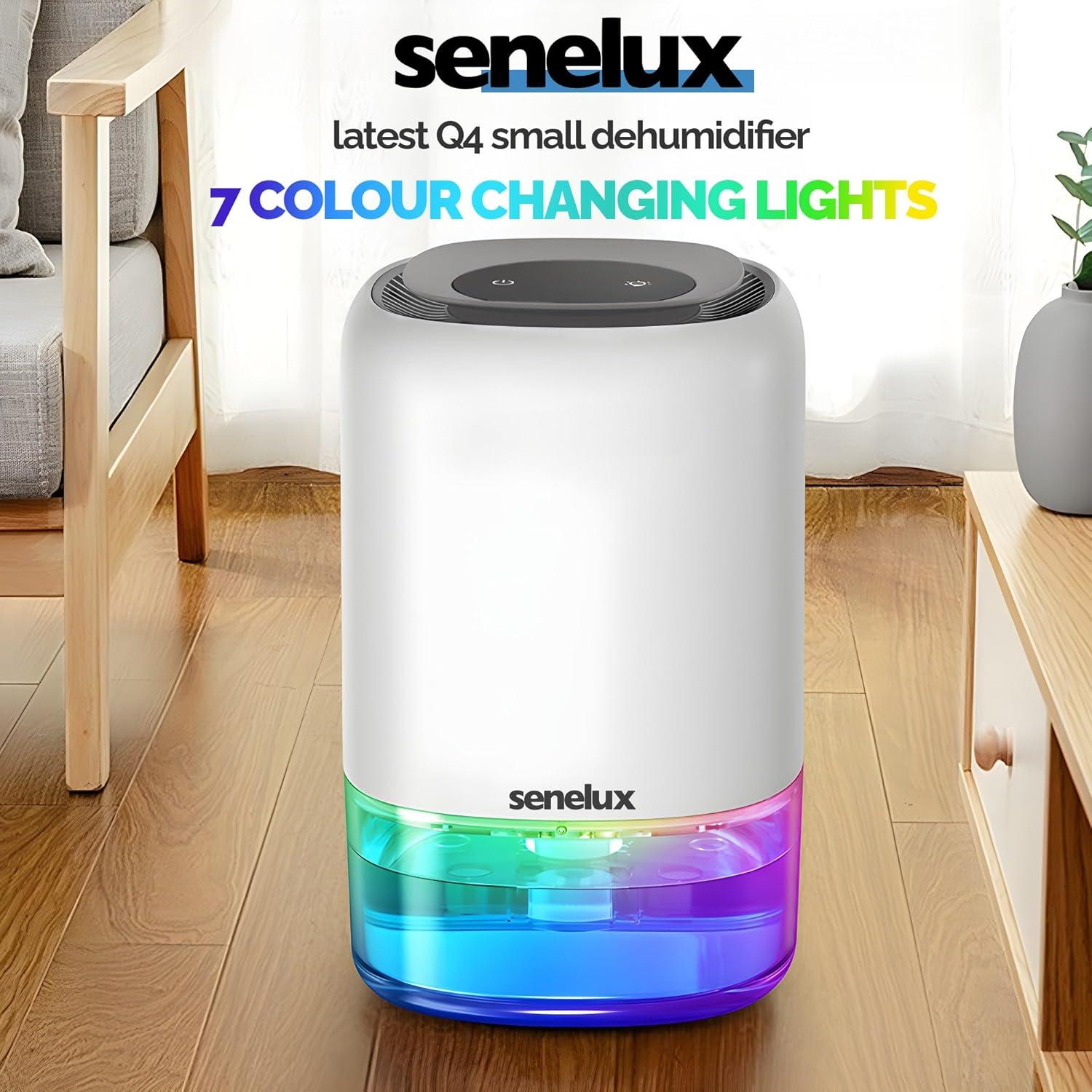 image:imageSenelux Dshumidificateur lectrique 1100 ml pour maison humide 7 lumires colores portable arrt automatique