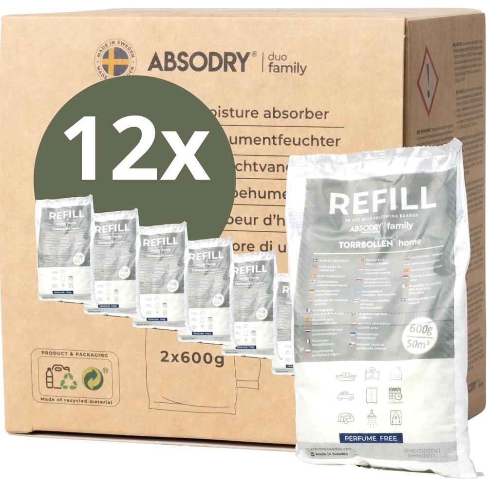 image:imageAbsoDry Duo Family Dshumidificateur dair anti moisissure non lectrique Absorbeur dhumidit Pour une meilleure qualit de lair Anti humidit maison salle de bain chambre Gris fonc12 X Recharge