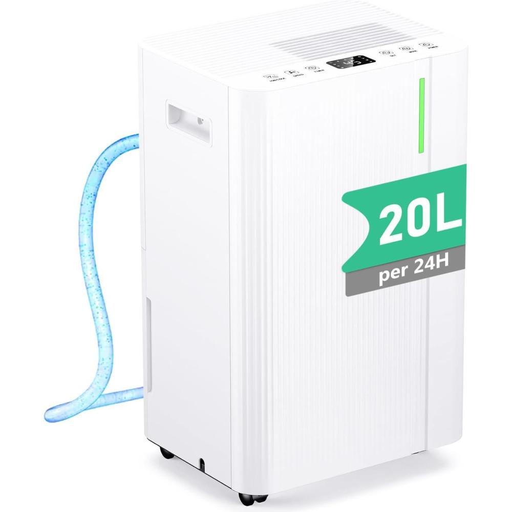 image:imageDeshumidificateur d Air 12LJour Dshumidificateur Electrique Silencieux avec Compresseur 3 Modes Drainage Continu Rservoir 22L Minuterie 24h Contre lHumidit pour MaisonAppartementCave20LJour