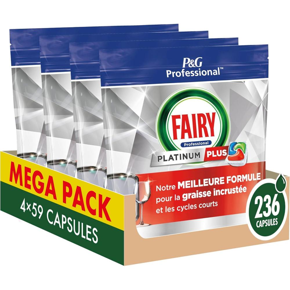 image:imageFairy Professional Tablettes Lavevaisselle All In One 280 Capsules 2 x 140 Classique Efficaces Mme Sur La Graisse Incruste Protge le Verre Et LArgent Pour Une Brillance clatantePLATINIUM