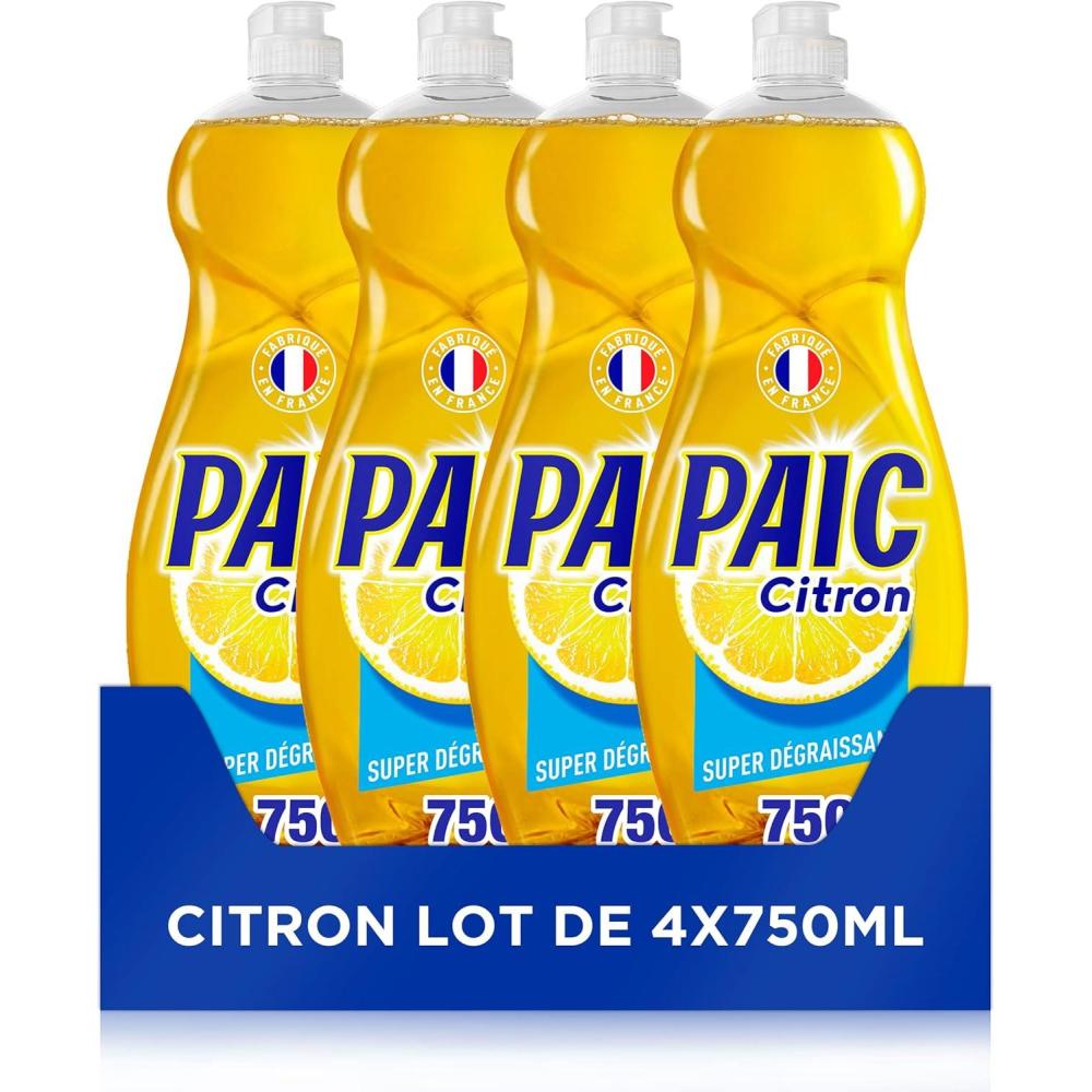 image:imagePAIC  Liquide Vaisselle Paic Citron Super Dgraissant  Nettoie  Dgraisse  limine les mauvaises odeurs  15L Lot de 44 x 750 ml