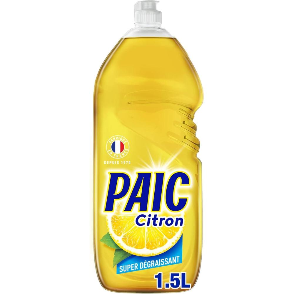 image:imagePAIC  Liquide Vaisselle Paic Citron Super Dgraissant  Nettoie  Dgraisse  limine les mauvaises odeurs  15L Lot de 4Citron 1 5L
