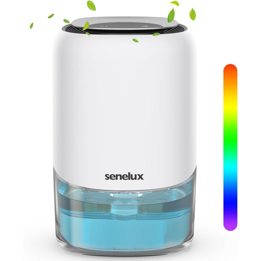 image:imageSenelux Dshumidificateur lectrique 1100 ml pour maison humide 7 lumires colores portable arrt automatique