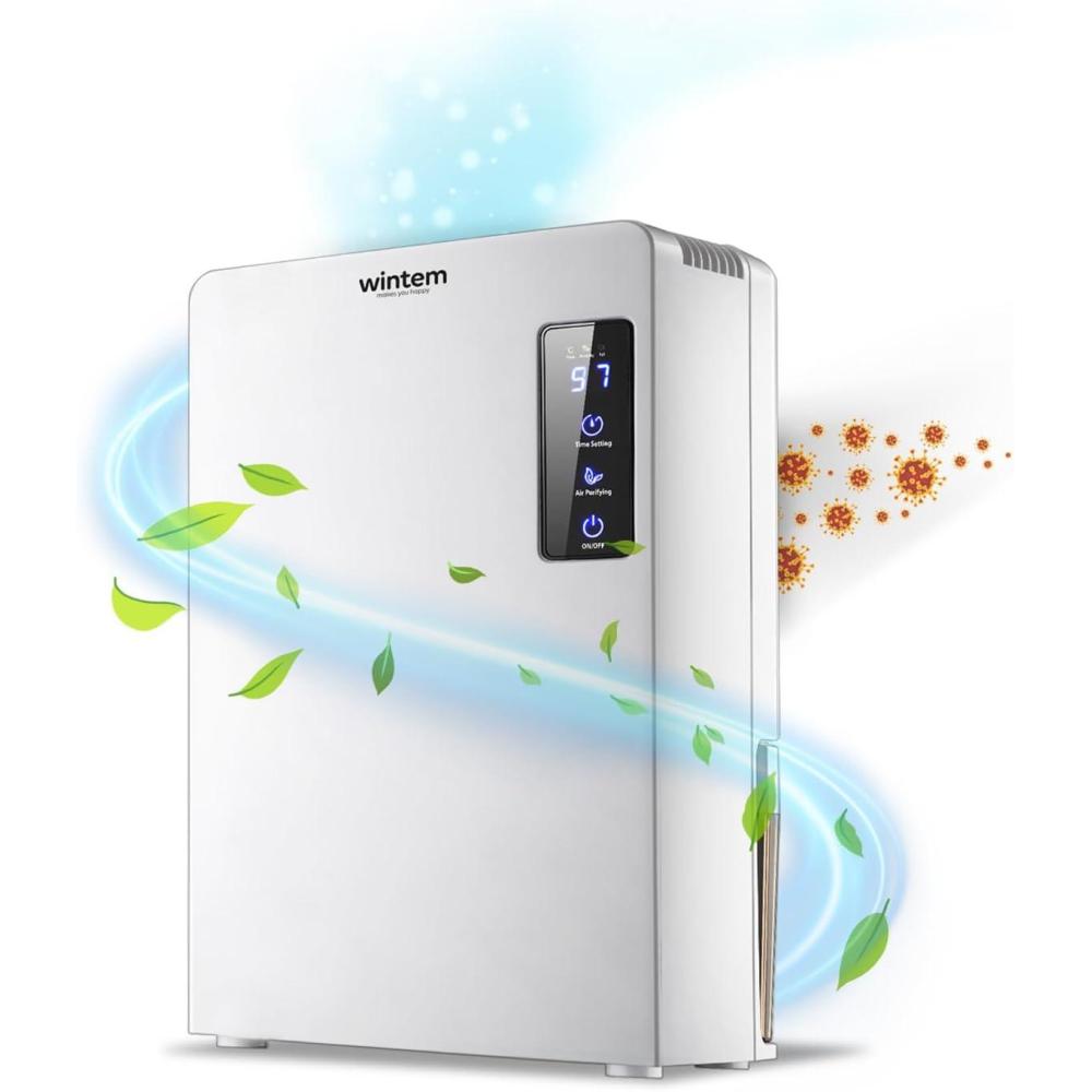 image:imageUranus Dshumidificateur Compact Portable avec fonction Humidificateur Dshumidification Intelligent 70 Watt Rservoir 2200 ml avec Systme dalarme