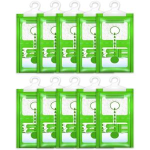 10 Pcs sacs déshumidificateurs, sacs déshumidificateurs à suspendre, absorbeurs d&rsquo;humidité, agents anti-humidité pour armoires et placards(Vert)