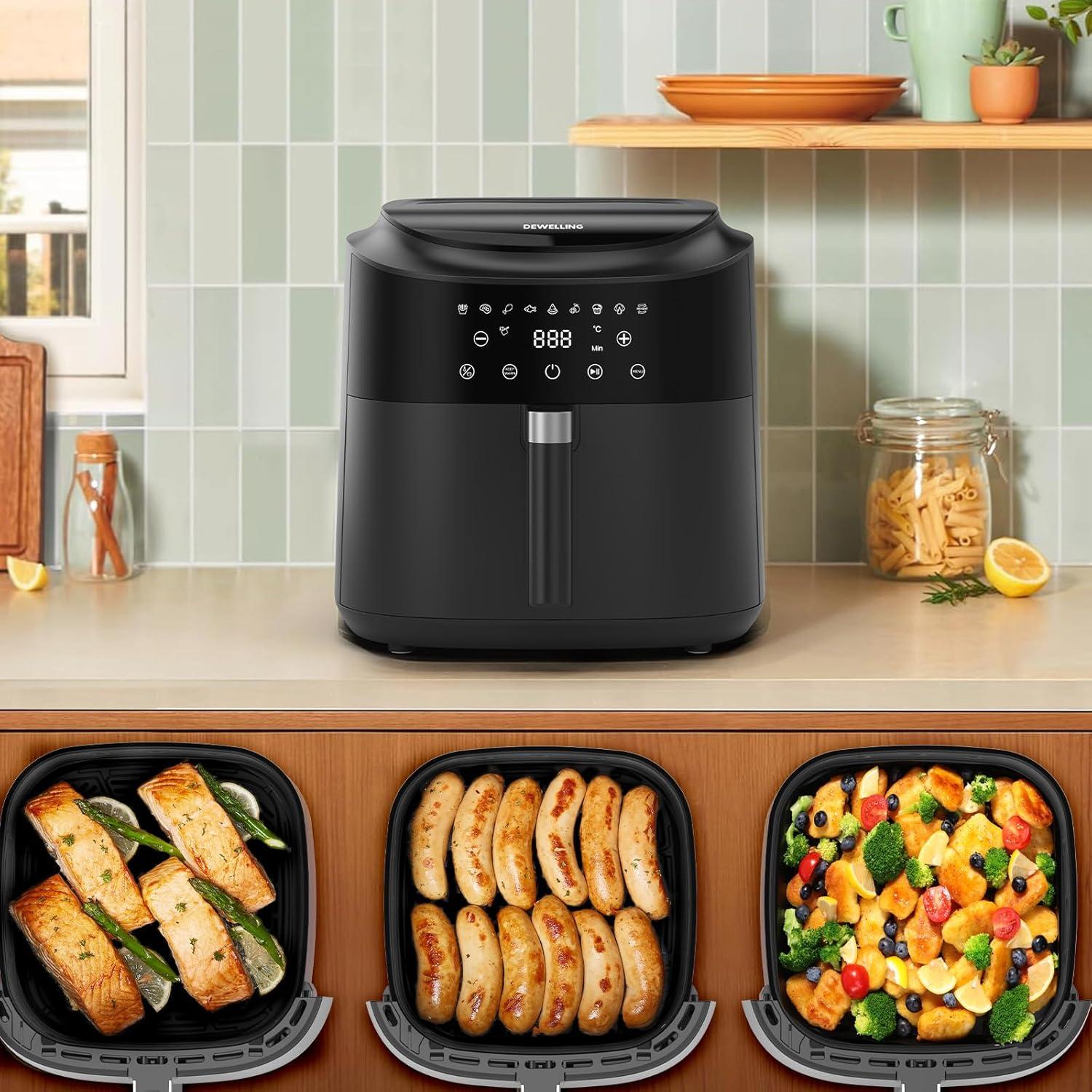 image:imageAir Fryer XXL 9L 2350W Friteuse air pour une cuisson rapide 9 programmes cran LED et fonction maintien au chaud friteuse sans huile moderne pour repas familiaux
