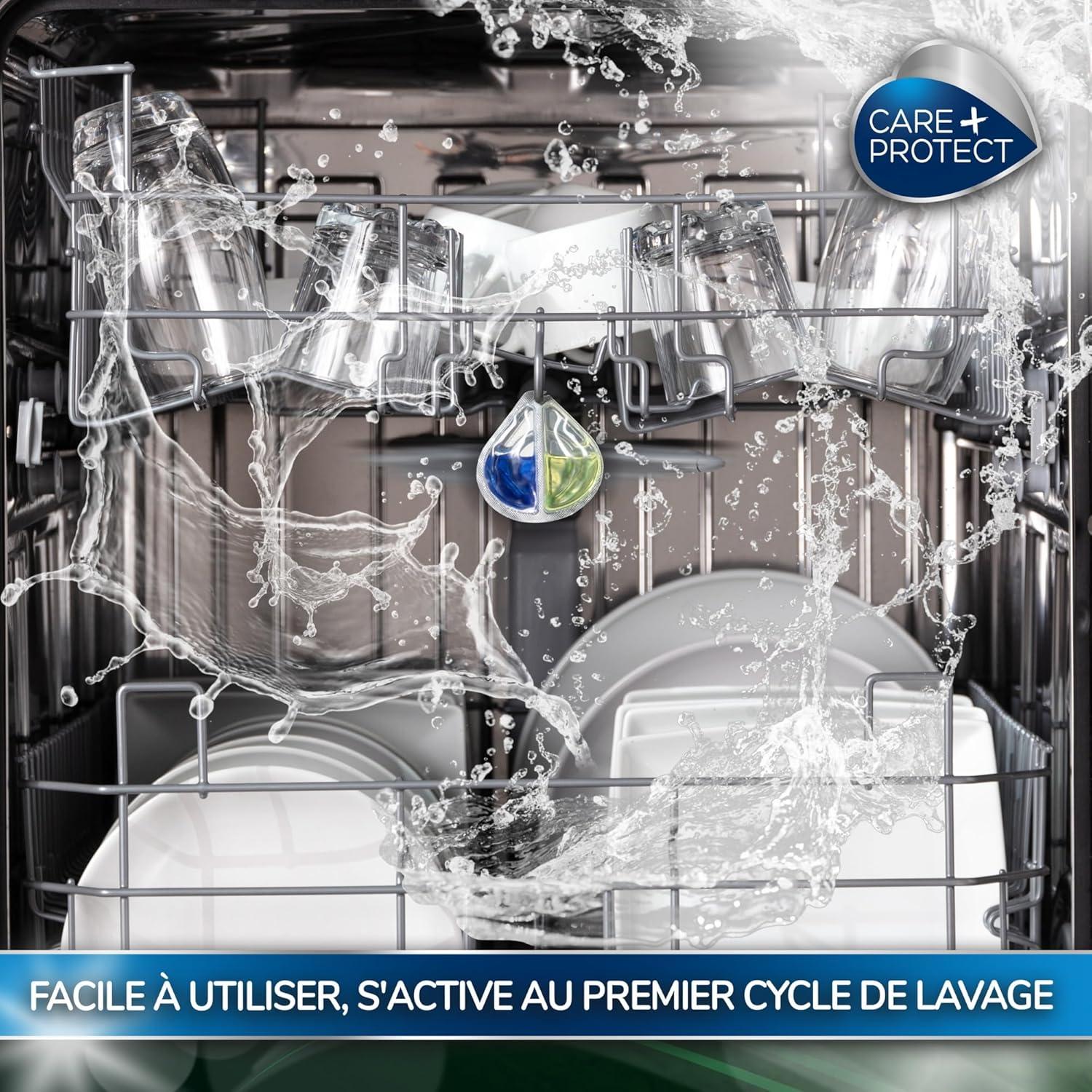 image:imageCAREPROTECT ECO Dodorant pour LaveVaisselle limine les Mauvaises Odeurs Parfum Citron Longue Dure 6 Doses Jusqu 360 Lavages