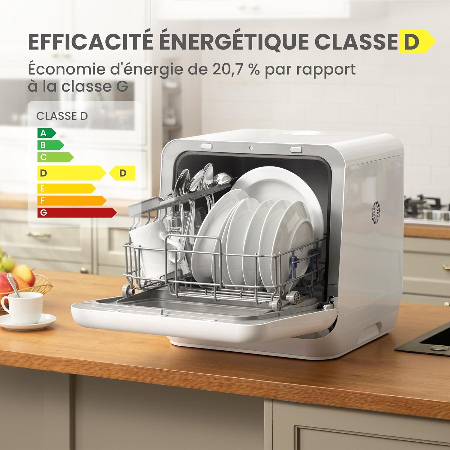image:imageCOMFEE Lavevaisselle de comptoir mini lavevaisselle de table avec 6 programmes lavage la vapeurSoins pour bb et lavage des fruits sans plomberie dmarrage diffr 72Heures stockage blanc