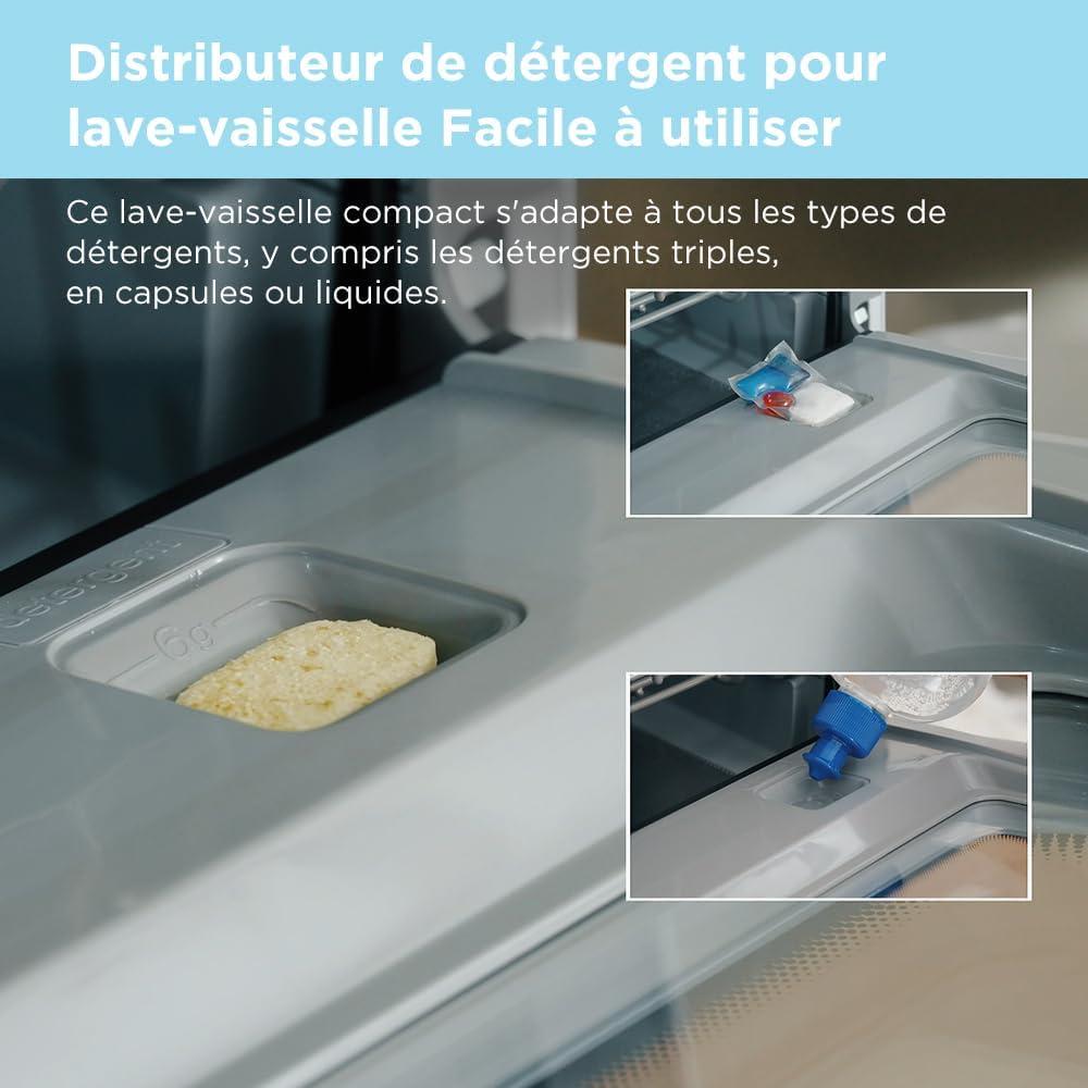 image:imageCOMFEE Lavevaisselle de comptoir mini lavevaisselle de table avec 6 programmes lavage la vapeurSoins pour bb et lavage des fruits sans plomberie dmarrage diffr 72Heures stockage blanc