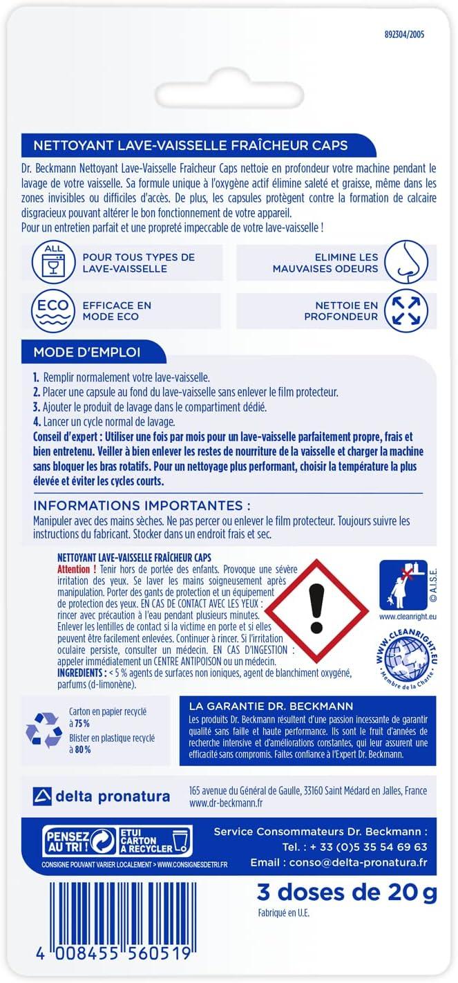 image:imageDr Beckmann Nettoyant LaveVaisselle Fracheur 3 doses de 20g CitronNettoyant LaveVaisselle Caps
