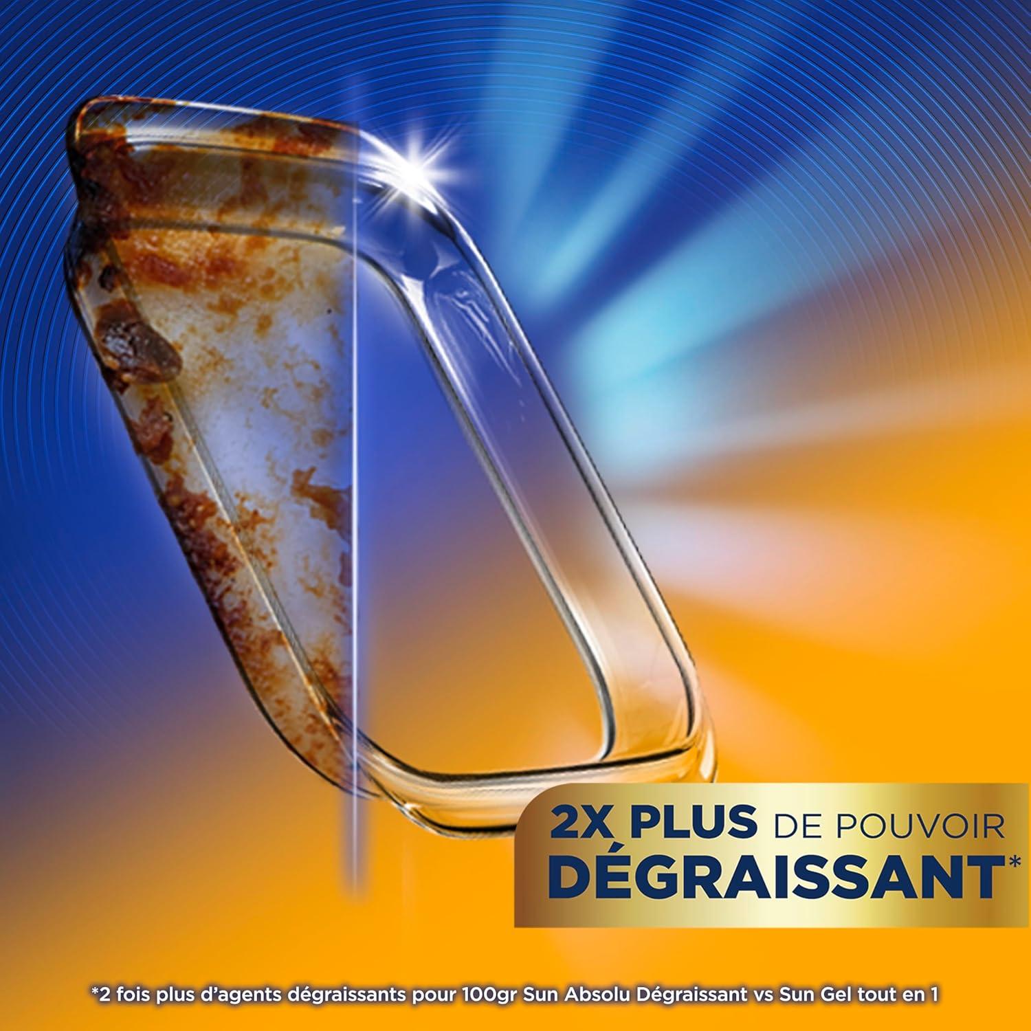 image:imageSun Pastilles LaveVaisselle Tout en 1 Absolu dgraissent Efficacit Imbattable sur les Tches Tenaces 41 Lavages