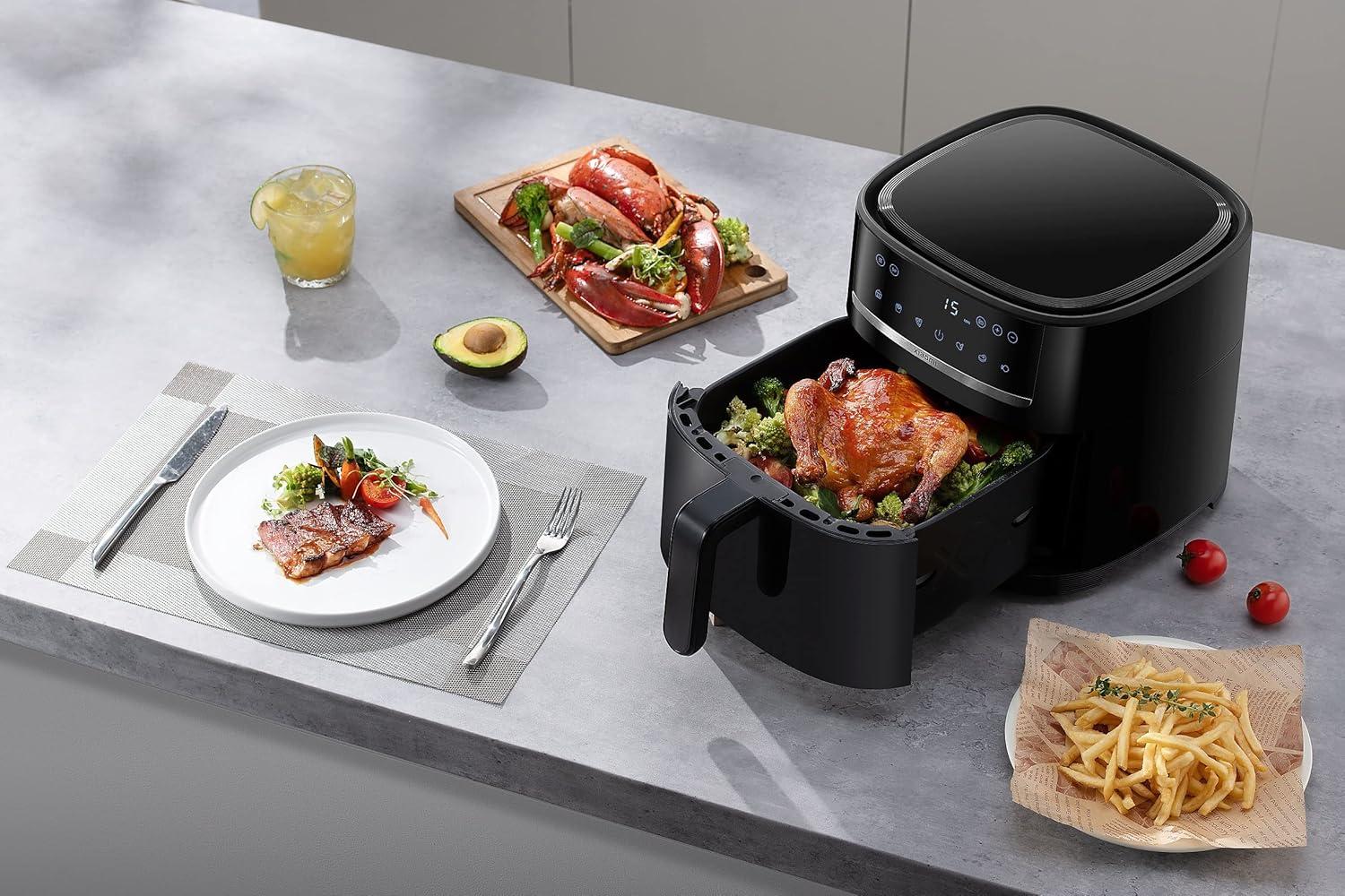 image:imageXIAOMI Air Fryer 6L Friteuse air chaud XXL 1500 W rglable de 40 200 circulation dair chaud 360 6 programmes friture sans huile noire