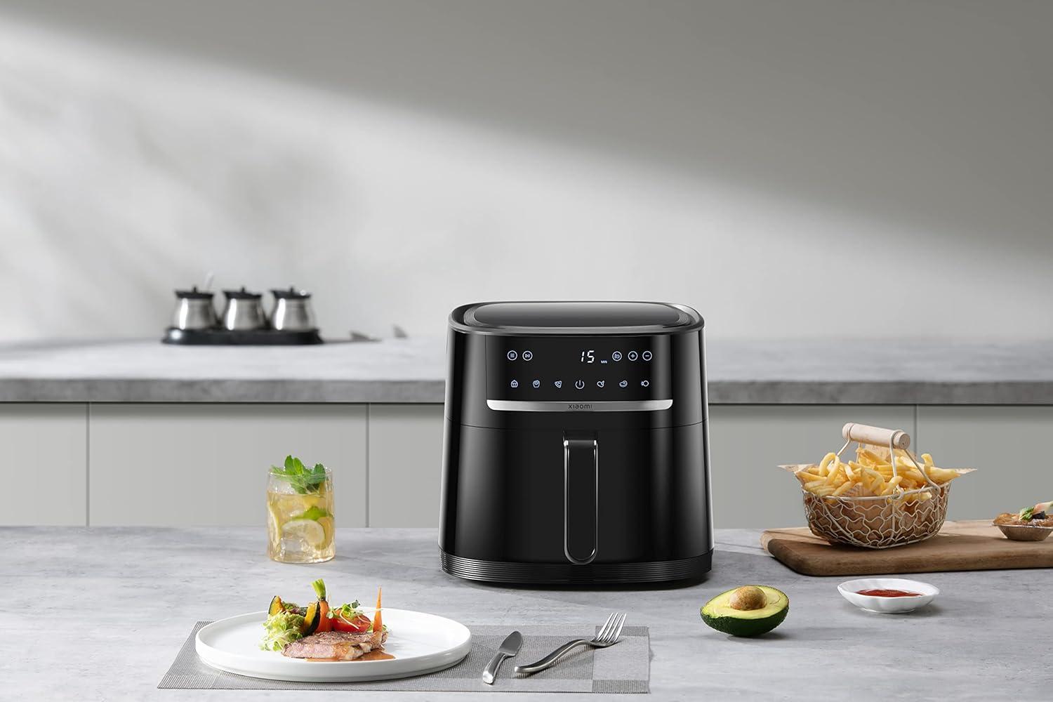 image:imageXIAOMI Air Fryer 6L Friteuse air chaud XXL 1500 W rglable de 40 200 circulation dair chaud 360 6 programmes friture sans huile noire