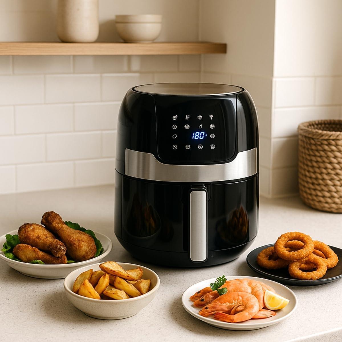 image:imagealpina Airfryer Friteuse lectrique 35L 80 200 C Minuterie jusqu 60 minutes 1400W cran Numrique Noir