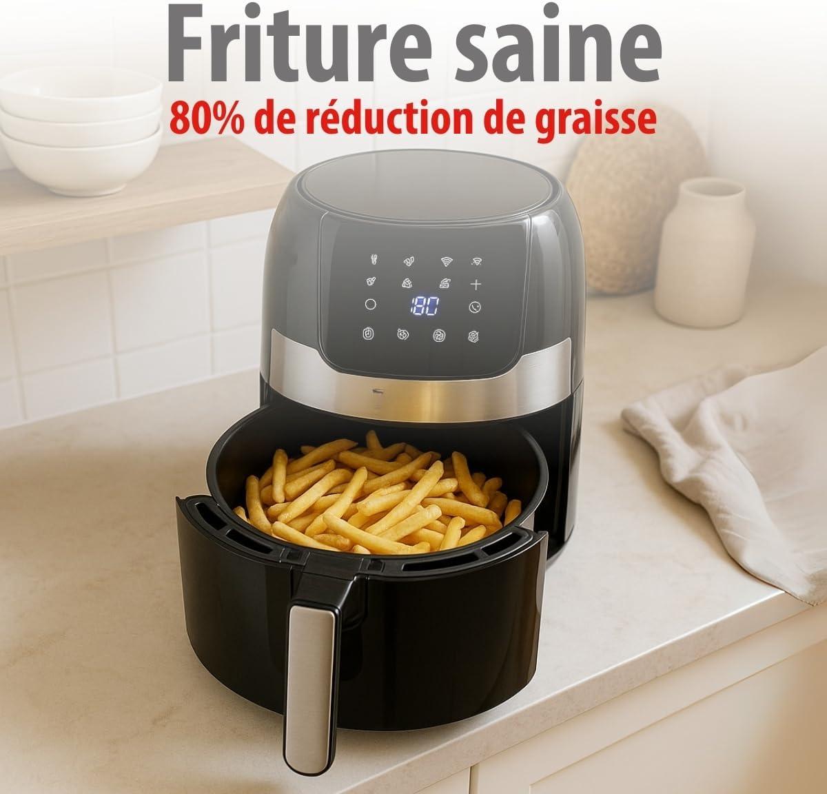 image:imagealpina Airfryer Friteuse lectrique 35L 80 200 C Minuterie jusqu 60 minutes 1400W cran Numrique Noir