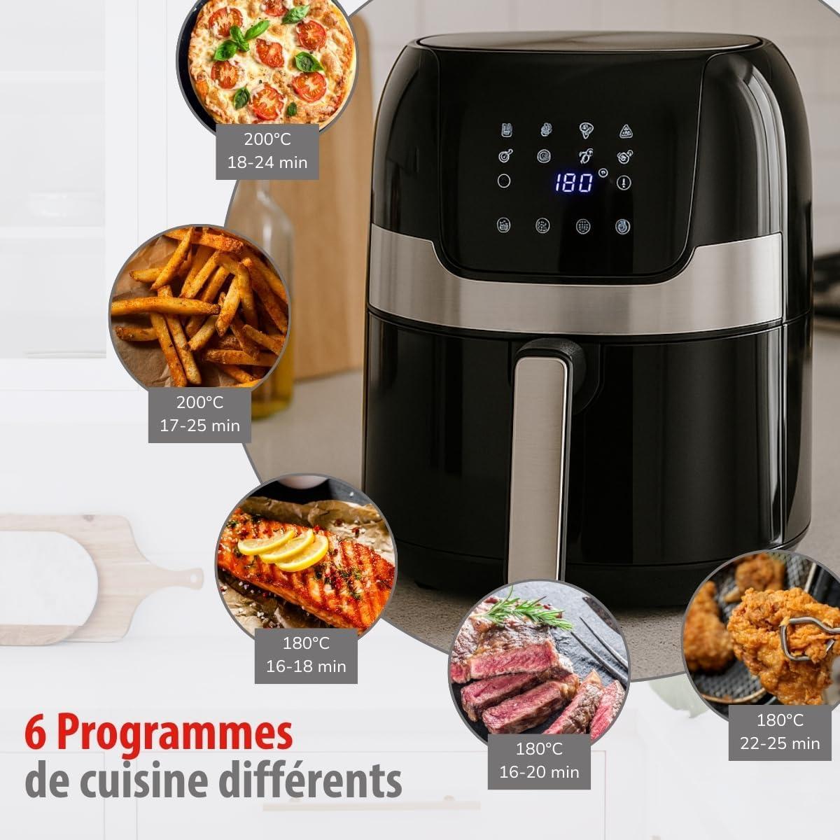 image:imagealpina Airfryer Friteuse lectrique 35L 80 200 C Minuterie jusqu 60 minutes 1400W cran Numrique Noir