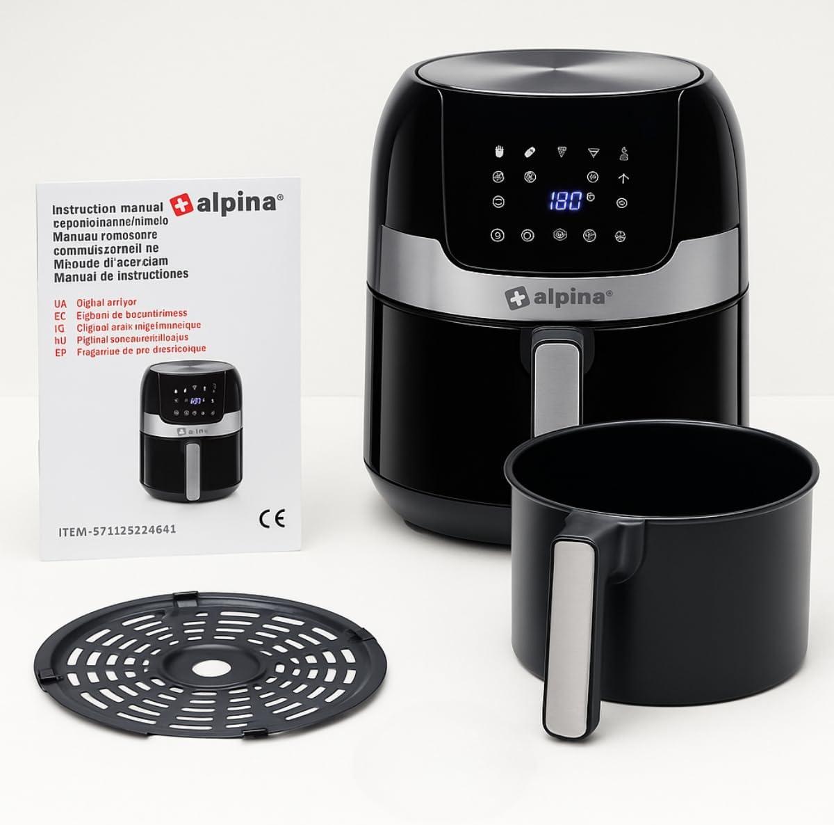 image:imagealpina Airfryer Friteuse lectrique 35L 80 200 C Minuterie jusqu 60 minutes 1400W cran Numrique Noir