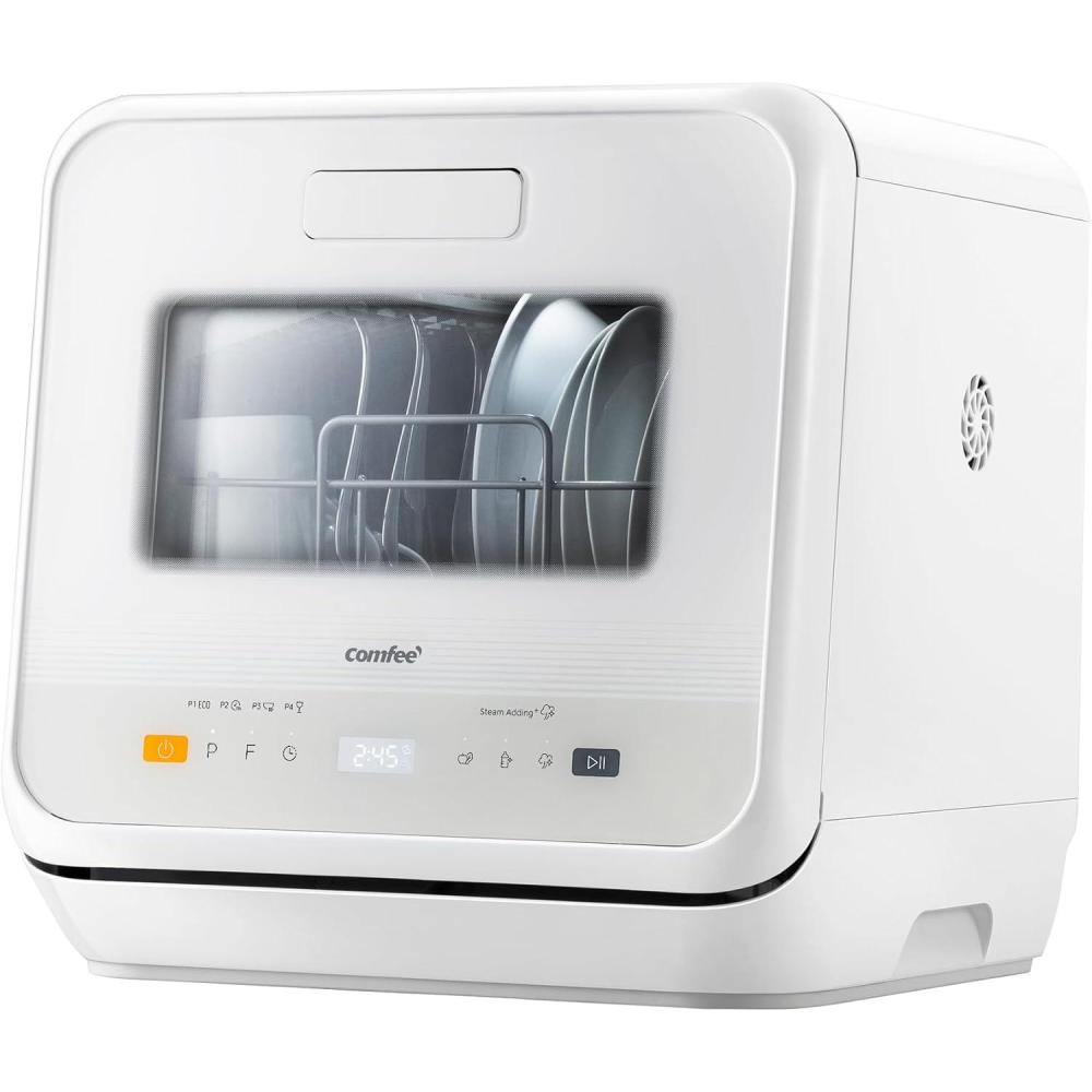 image:imageCOMFEE Lavevaisselle de comptoir mini lavevaisselle de table avec 6 programmes lavage la vapeurSoins pour bb et lavage des fruits sans plomberie dmarrage diffr 72Heures stockage blanc
