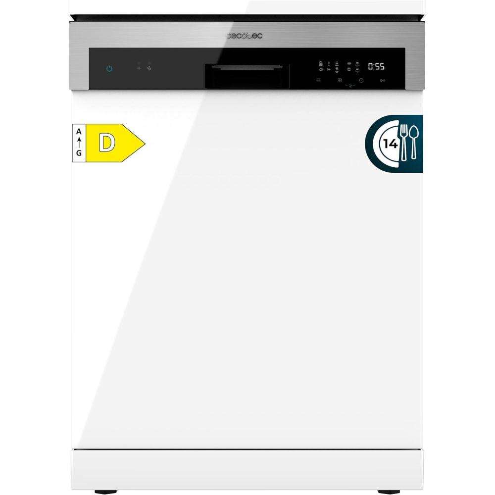 image:imageCecotec Lavevaisselle 60 cm Indpendant Bolero Aguazero 6500 Dark C 15 Couverts 3e Plateau 6 Programmes avec Dual Zone Wash Dry Ouverture Auto Demicharge Dpart Diffr Moteur Inverter PlusBlanc