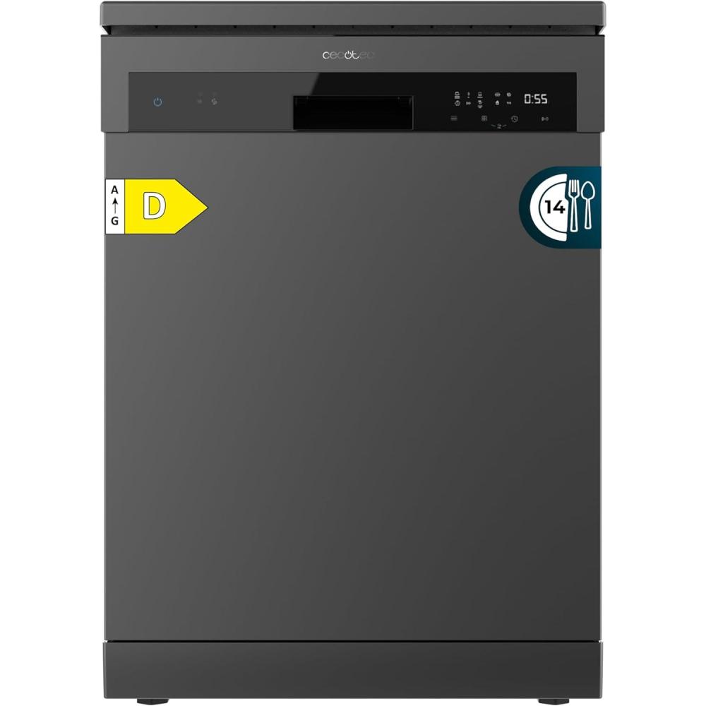 image:imageCecotec Lavevaisselle 60 cm Indpendant Bolero Aguazero 6500 Dark C 15 Couverts 3e Plateau 6 Programmes avec Dual Zone Wash Dry Ouverture Auto Demicharge Dpart Diffr Moteur Inverter PlusDark Inox