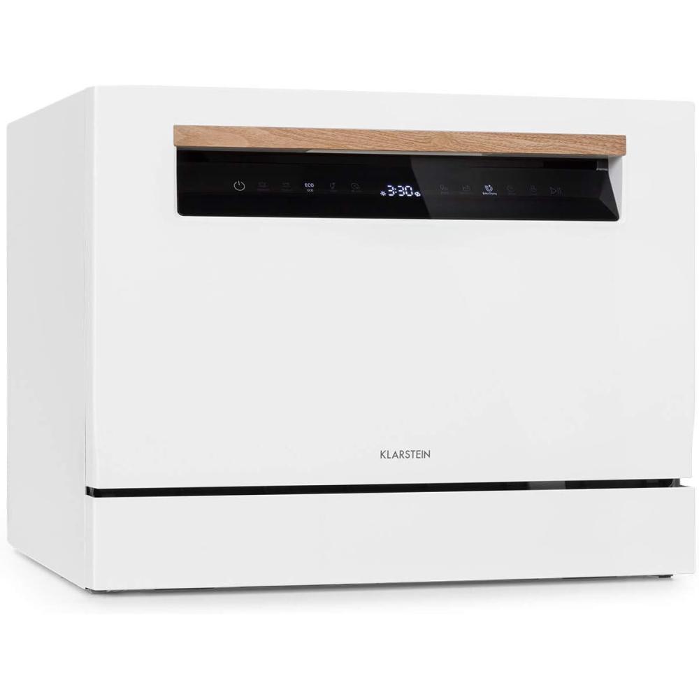 image:imageKlarstein Lagoona Mini lavevaisselle autonome CEE F 1380W 6 couverts consommation deau 65L 7 programmes plus schage supplmentaire 49 dB panneau de commande tactile noir blancBlanc