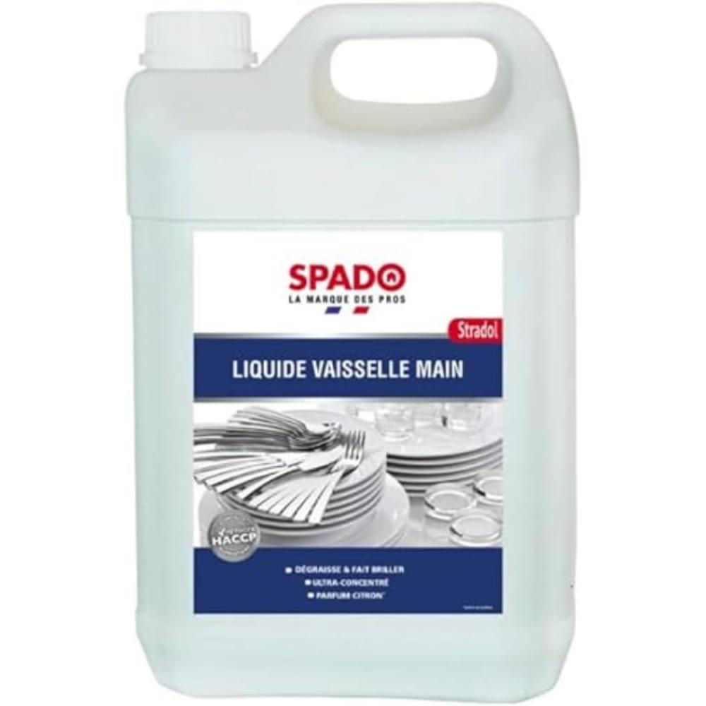 image:imageSPADO Liquide vaiselle cuisine Nettoie dgraisse et dsincruste Fait briller Elimine tches et odeurs Parfum citron 5L Fabrication franaise