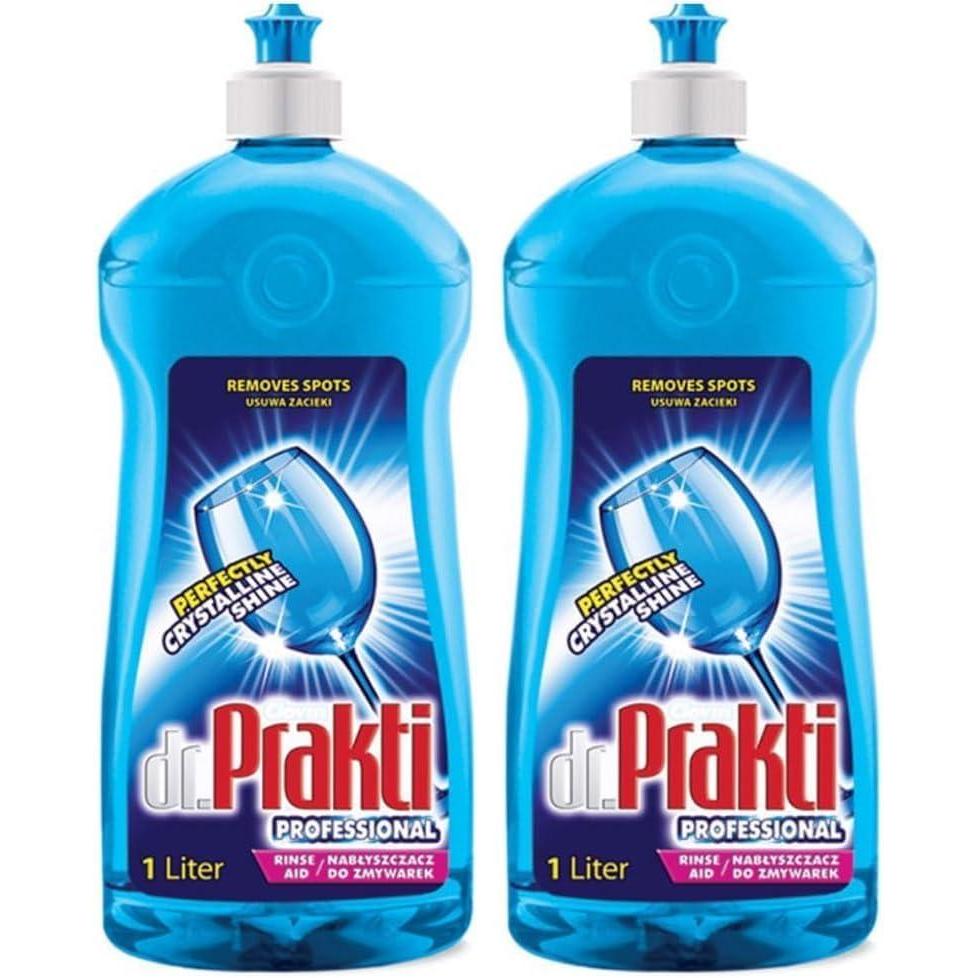 image:imagedrPrakti Liquide de Rinage pour LaveVaisselle donne de la brillance la vaisselle ne laisse pas de traces facilite le schage 1 l1 l Lot de 2