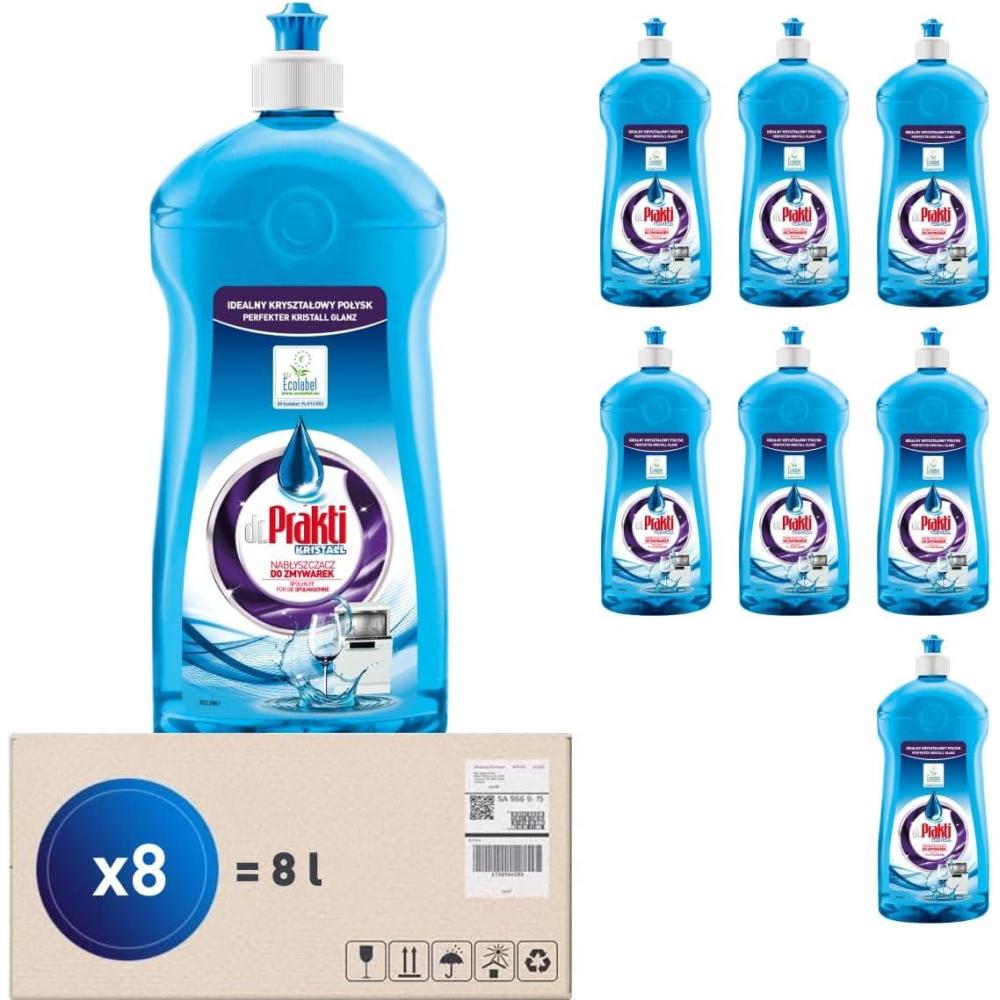 image:imagedrPrakti Liquide de Rinage pour LaveVaisselle donne de la brillance la vaisselle ne laisse pas de traces facilite le schage 1 l125 l Lot de 8