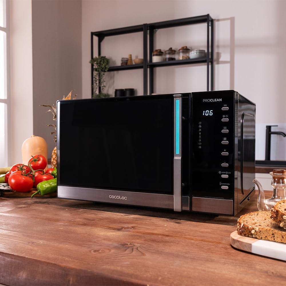 image:imageCecotec Microondes Numrique avec Grill de 23L Proclean 5130 800W et 1000W de Grill Cuisson Uniforme 5 Niveaux de Puissance Fonction Dconglation Minuterie 60mins Plateau Tournant 285mm