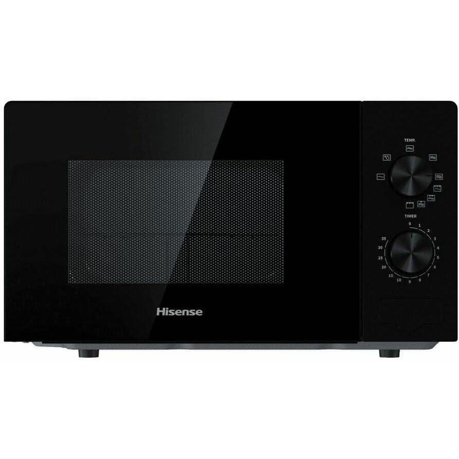 image:imageHisense H20MOBP1G Microondes avec gril capacit 20 L 700 W de puissance 900 W avec grill 5 niveaux minuterie 30 min mode dconglation tireur finition noire