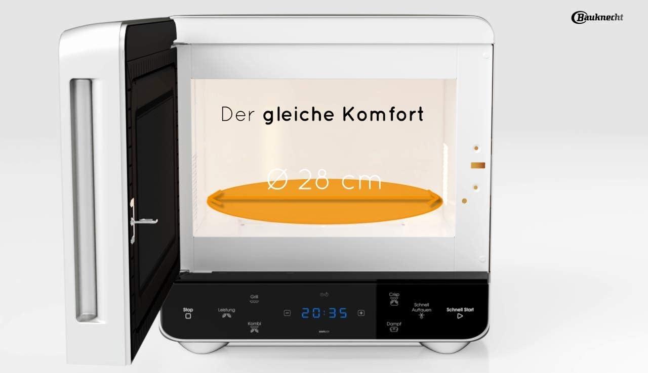 image:imageBauknecht MW 39 WSL Combin grill et microondesFonction Crisp 700 WChambre de cuisson 13 lDesign super compactFonction cuisson vapeurFonction dconglation rapide BlancargentSingle